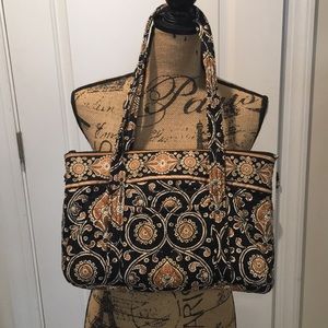 Vera Bradley tote, brown, black design, pretty!